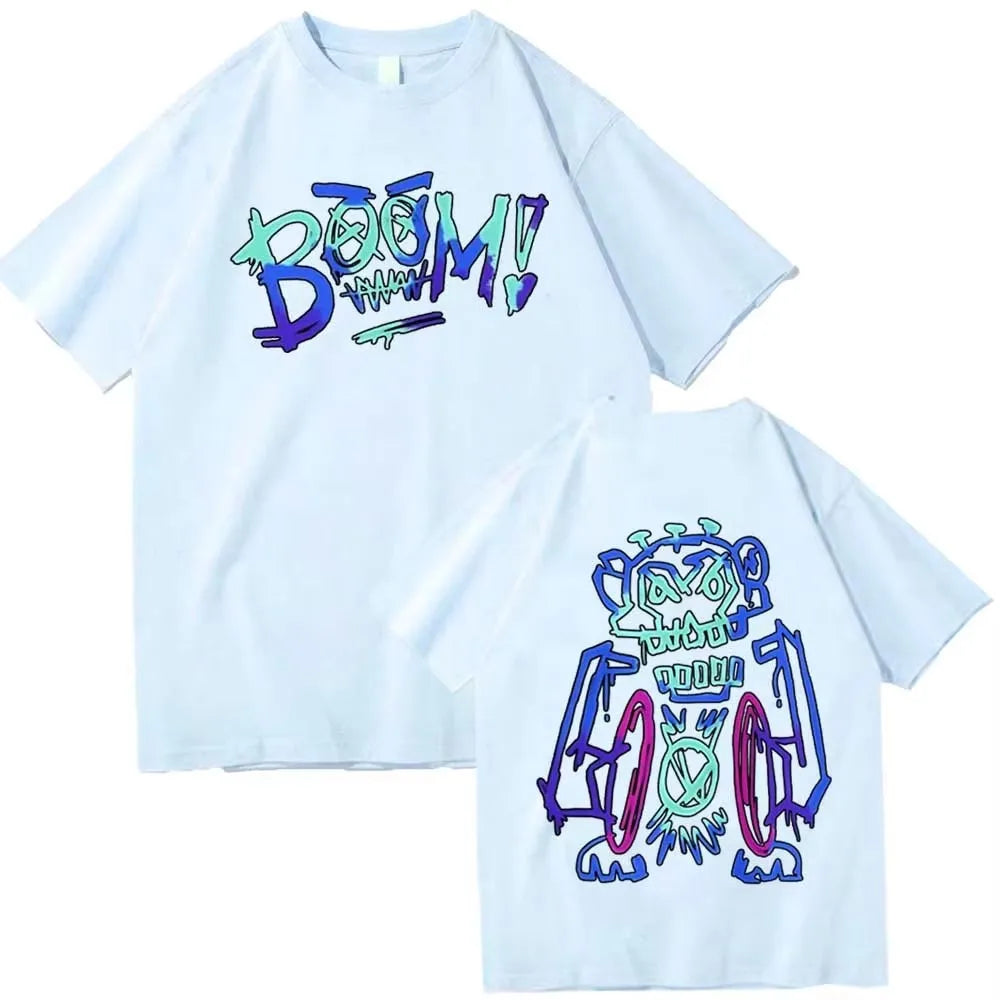 High Quality Vintage Cotton T-Shirt for Men Women Anime Arcane Jinx Graffiti O-Neck Summer Casual Shirt with Eye Catching Short Sleeve Design