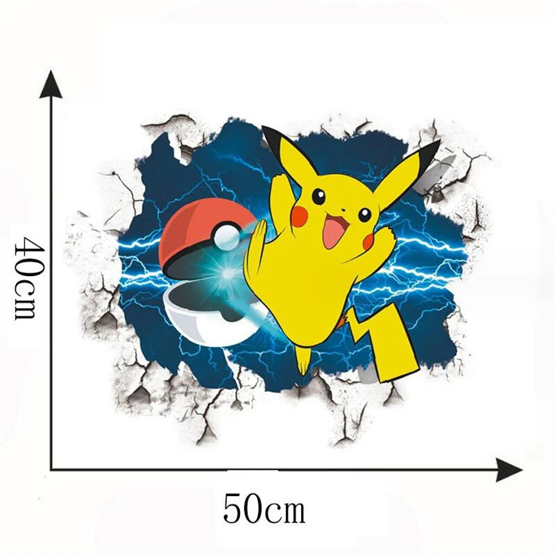 Cartoon Pikachu Wandaufkleber für Kinder DIY Wanddekoration Animiertes Poster
