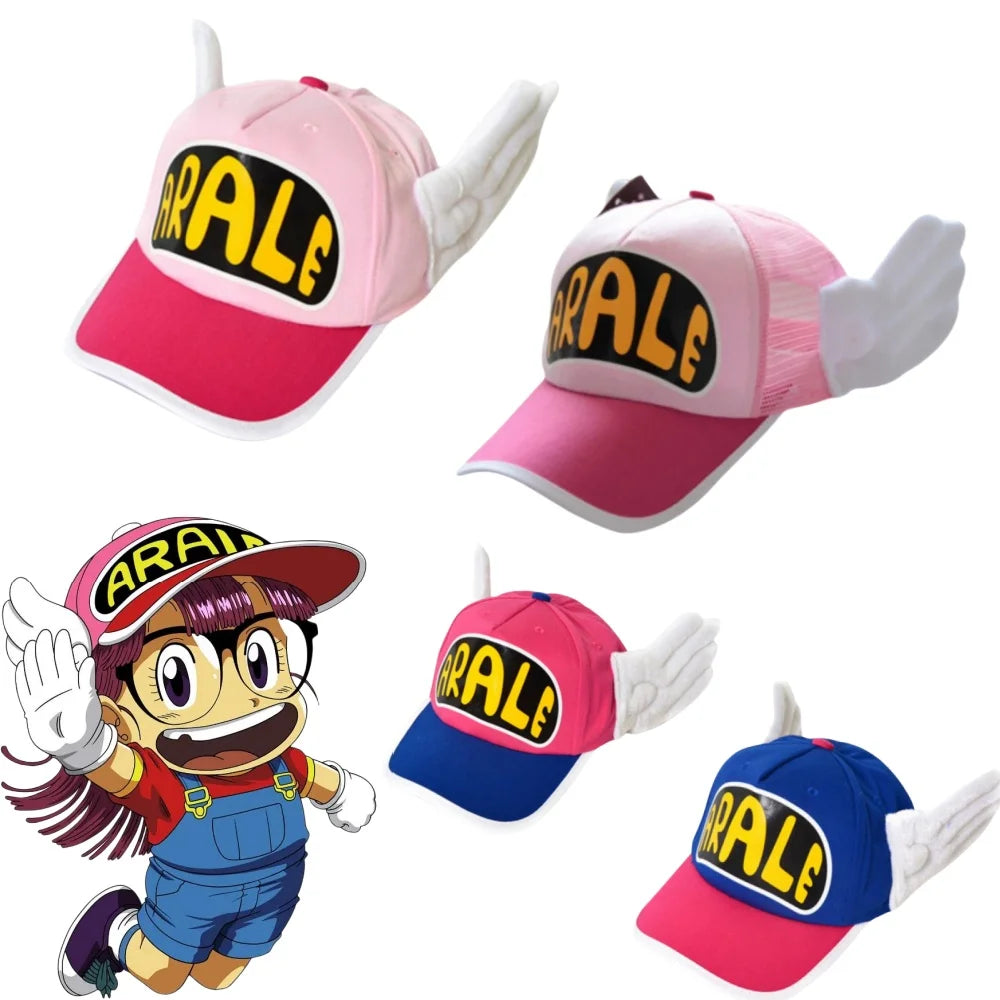 Arale Dr. Slump Cosplay Norimaki Hut - Cartoon Engelsflügel Baumwolle Baseball Cap für Kinder