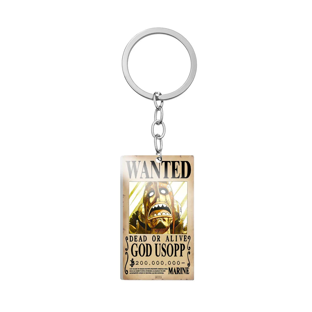Anime One Piece Metal Keychain Accessories Cartoon Action Figures