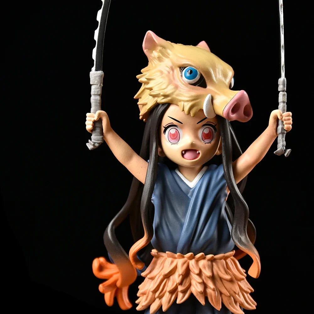Dämonentöter Kimetsu No Yaiba 19CM Schweinekopf & Nezuko Anime-Figur – PVC-Modellspielzeug für Kinder