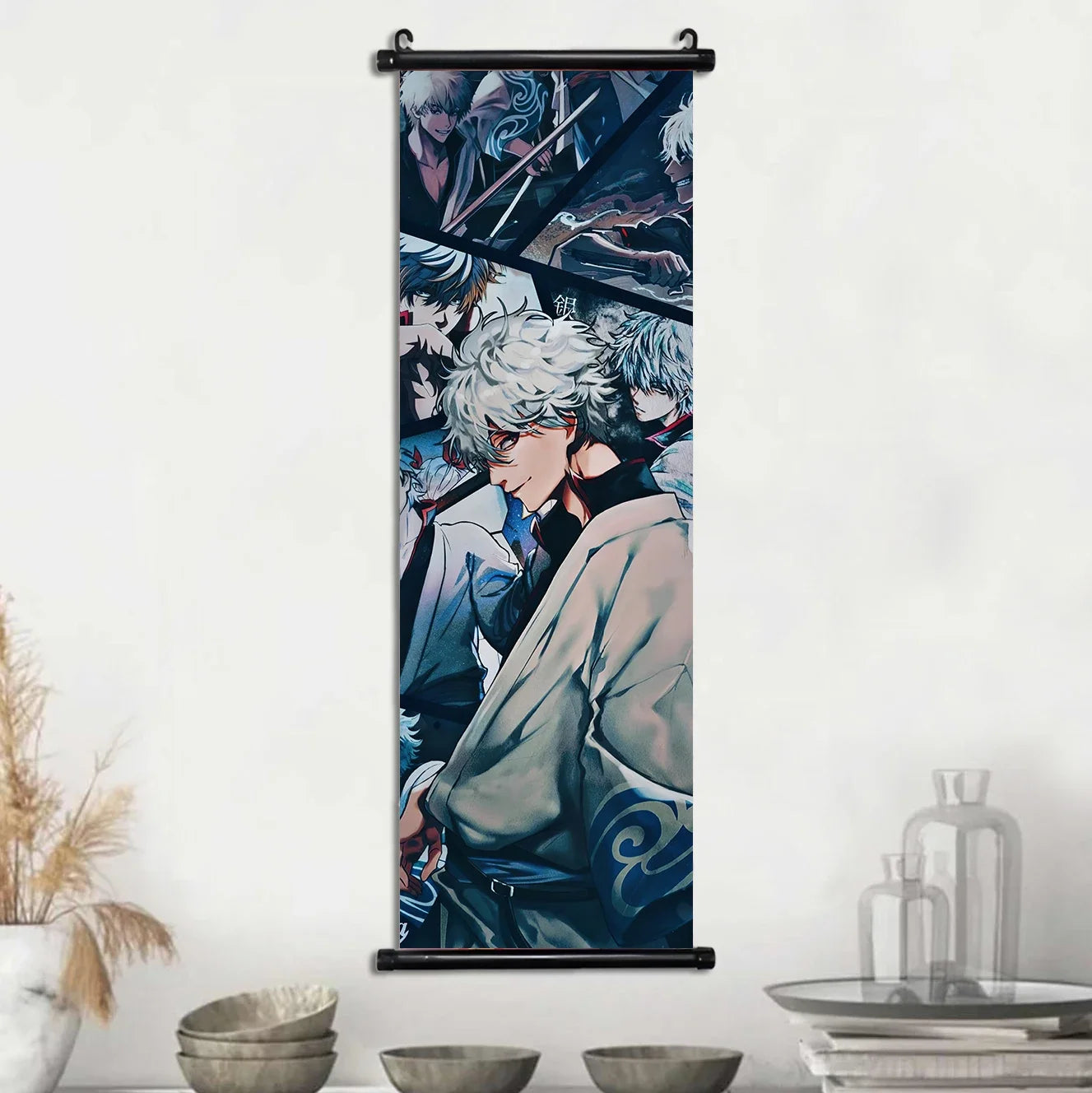 Gintama Gintoki Hanging Scroll Canvas Wall Painting Home Decor Anime Poster Wall Art