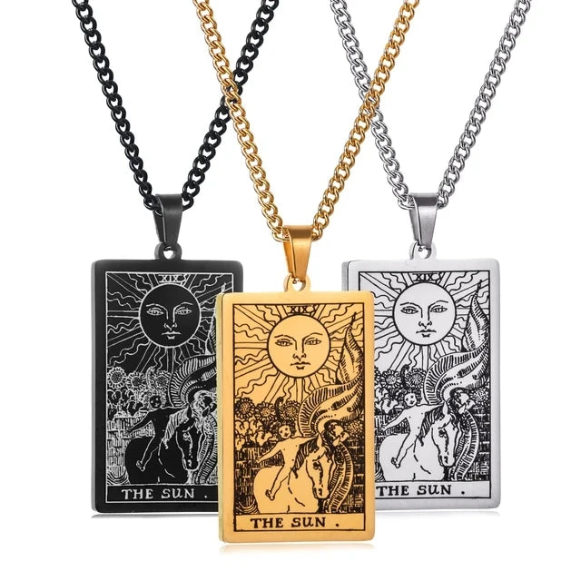 Tarotkarten-Halskette aus Edelstahl – 22 Persönlichkeits-Anhängerdesigns für Männer und Frauen