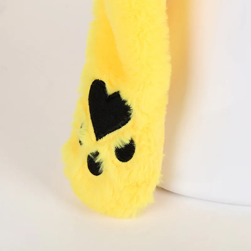 Neue Pokémon Kawaii Pikachu Beanie-Mütze – Bewegliche Hasenohren und glänzende Ohrenklappen, lässige Tiermütze, Geburtstagsgeschenk