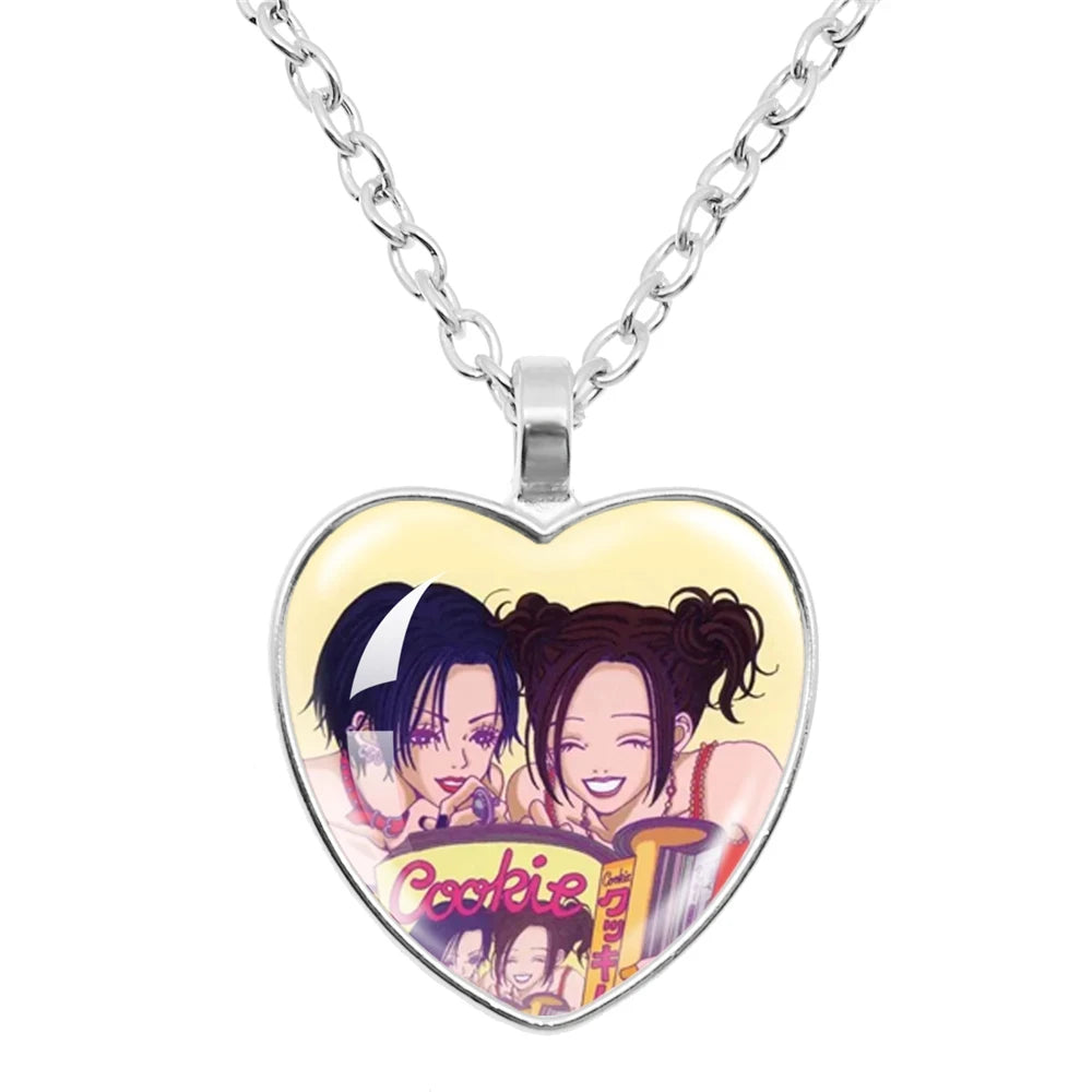 Halskette mit Glasherz von NANA Osaki, japanischer Anime – Modeschmuck und Taschenanhänger, Geschenk für Fans