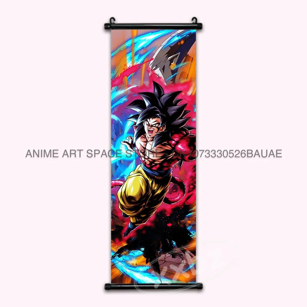 Dragon Ball Z Hanging Paintings Room Decorative Poster Anime Saiyan Scrolls Picture Wall Art