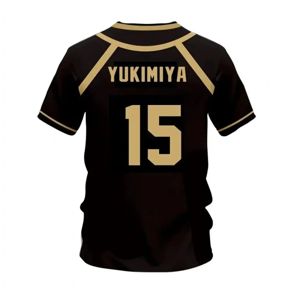 Casual Sports T-Shirt Top for Men Women with Eye Catching Futsal Pattern and Anime Design Lock-On Style in Vibrant Blue