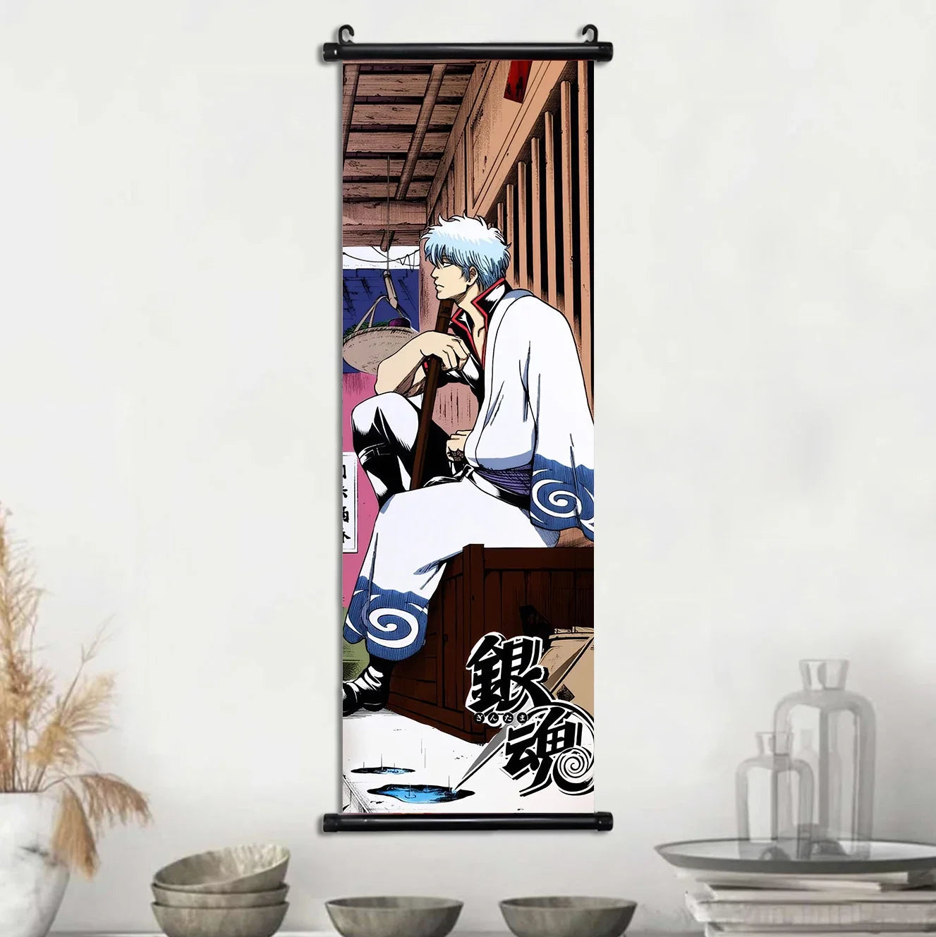 Gintama Gintoki Hanging Scroll Canvas Wall Painting Home Decor Anime Poster Wall Art