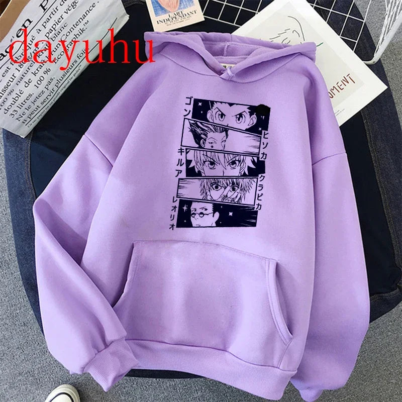 90er Hunter X Hunter Killua Zoldyck Teufelsauge Hoodie – Unisex Streetwear Sweatshirt, Kawaii Hisoka Manga Hoody