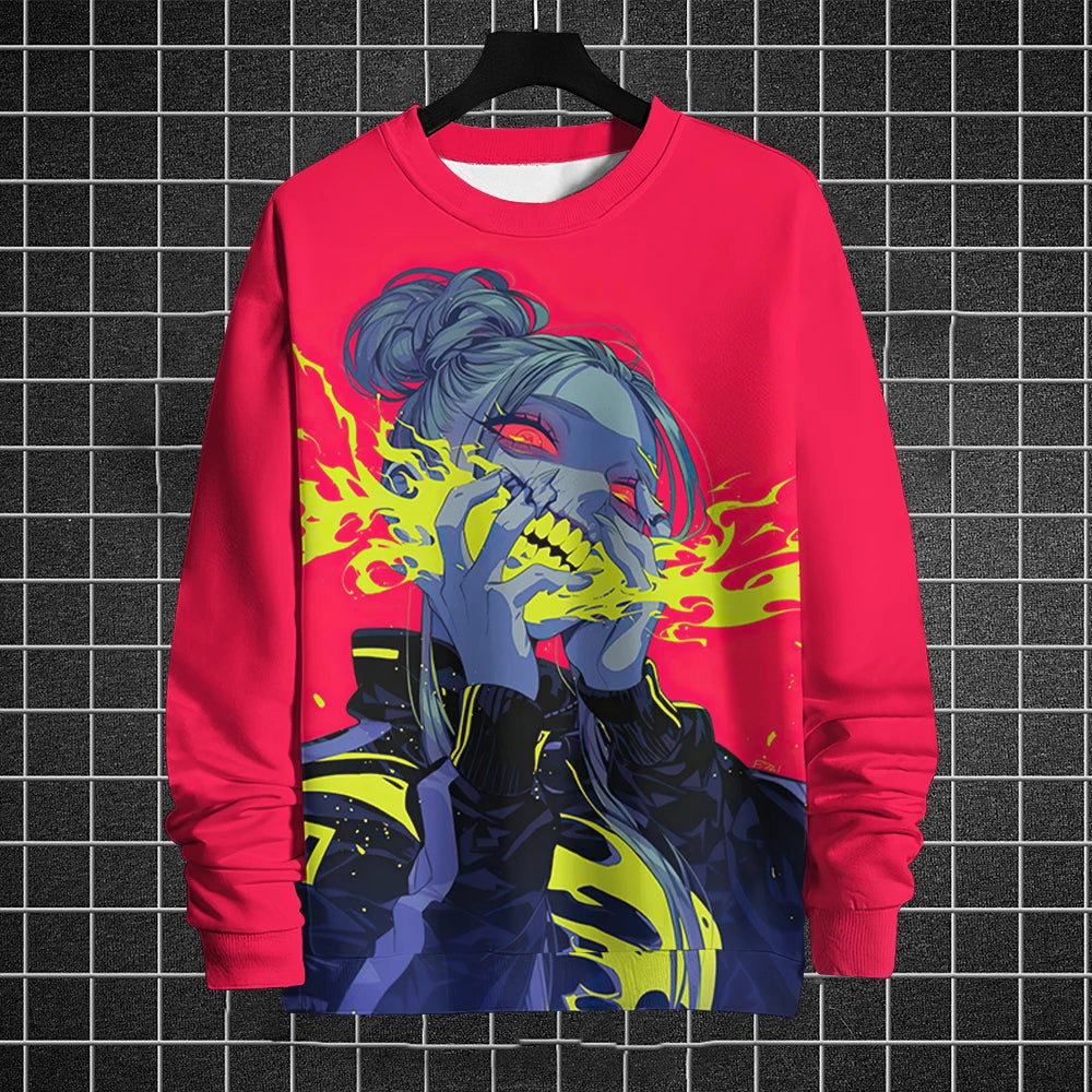Anime 3D Printed T-Shirt – Men’s Long Sleeve O-Neck Pullover Sportwear