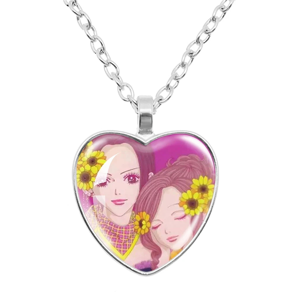 Halskette mit Glasherz von NANA Osaki, japanischer Anime – Modeschmuck und Taschenanhänger, Geschenk für Fans