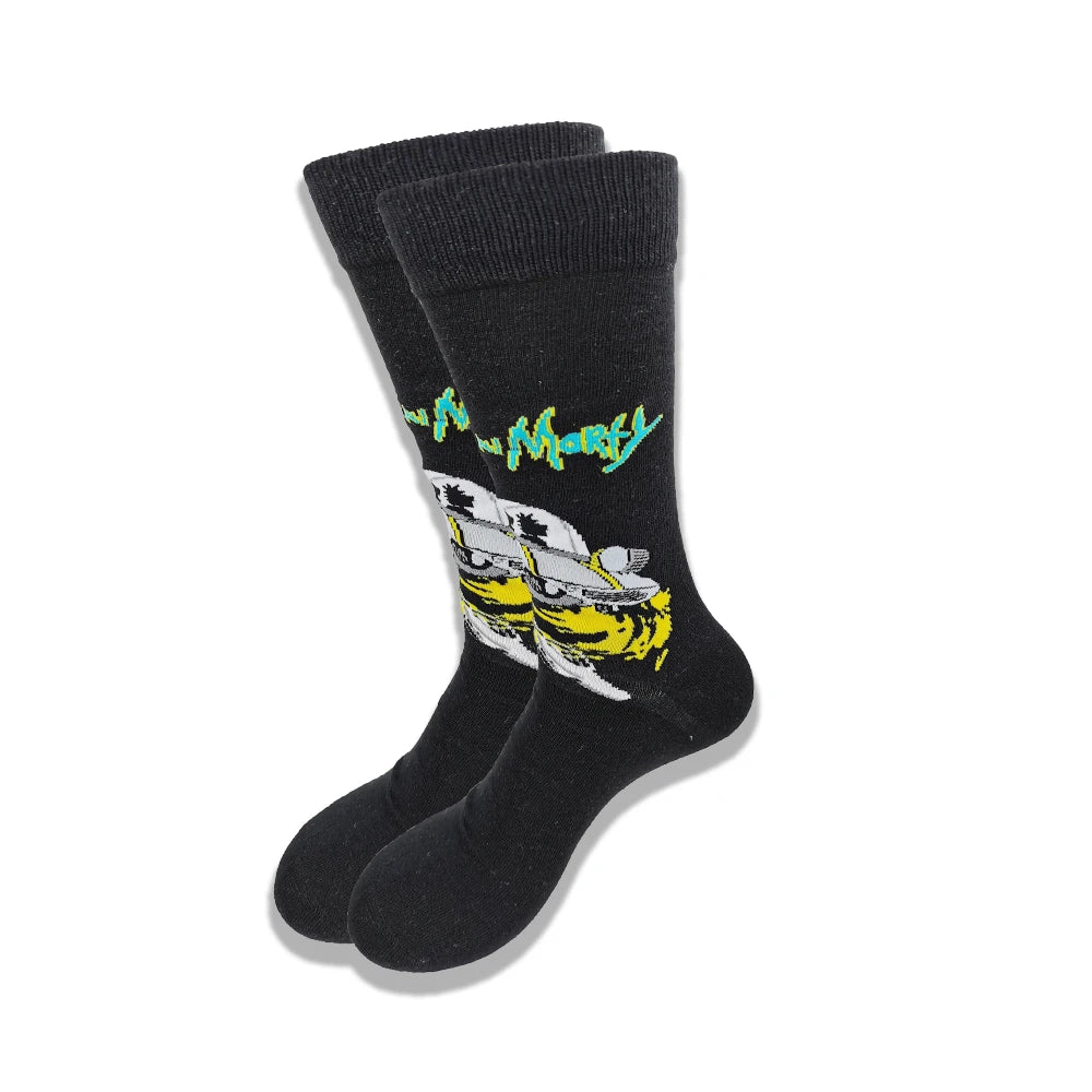 Lustige Socken mit Cartoon-Anime-Motiv – Hip-Hop-Aufdruck, originelle und bequeme Unisex-Skateboard-Crew-Socken