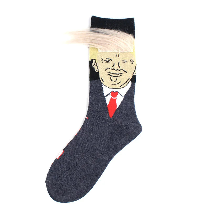 Lustige Socken Charakter Abstrakt 3D Fake Hair Sokken