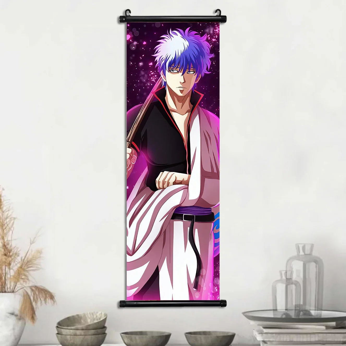 Gintama Gintoki Hanging Scroll Canvas Wall Painting Home Decor Anime Poster Wall Art