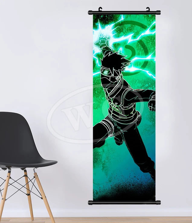 Bandai Anime Canvas Naruto Painting Kakashi Picture Hanging Scrolls Home Decor Wall Artwork