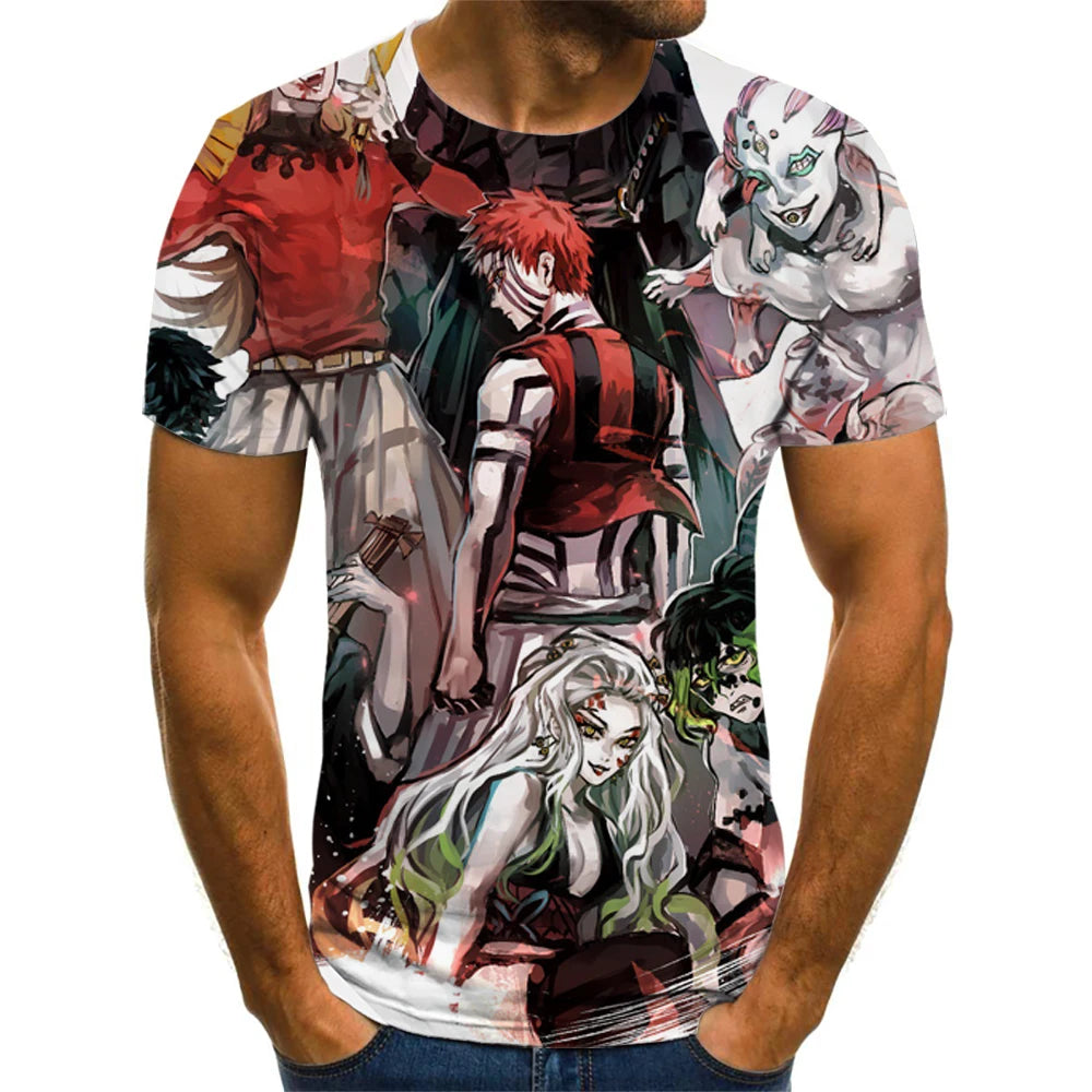 Demon Slayer 3D Print T-Shirt – Unisex Summer Fashion Casual Harajuku Streetwear