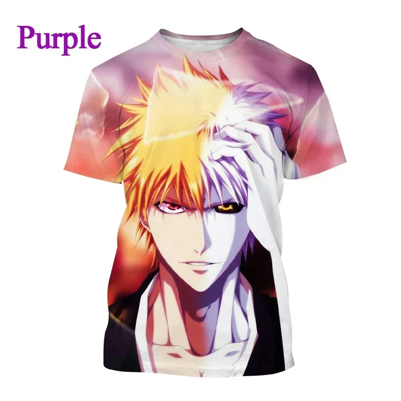 T-shirt imprimé en 3D Kurosaki Ichigo unisexe BLEACH Anime Cosplay