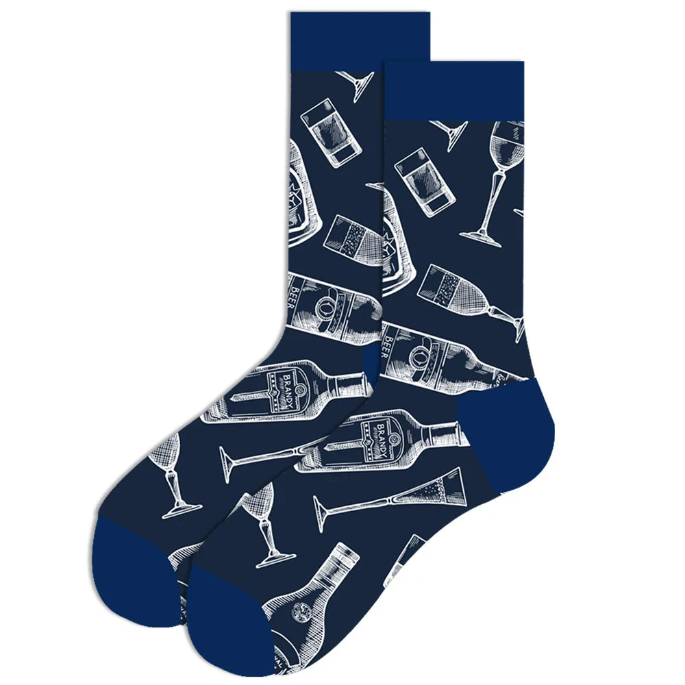 Neuartige Cartoon-Socke aus gekämmter Baumwolle, lustige Crew-Hip-Hop-Socken, dicke lange Socken