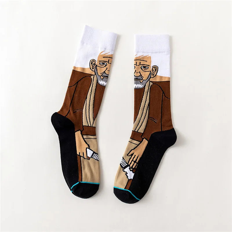 Herbst-Winter-Star Wars-Socken – Meister Yoda, R2-D2, Wookiee & Jedi Cosplay (Größe 37-45)
