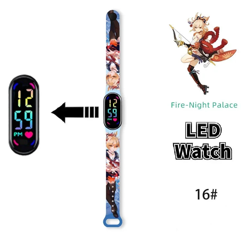 Pokémon & Demon Slayer LED-Uhr – Tanjirou & Nezuko Silikon-Touchscreen, wasserdicht, Sportgeschenk