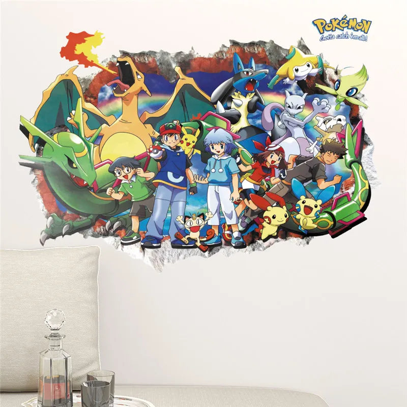 Sticker mural Pokémon Pikachu pour enfants Décoration murale Affiches