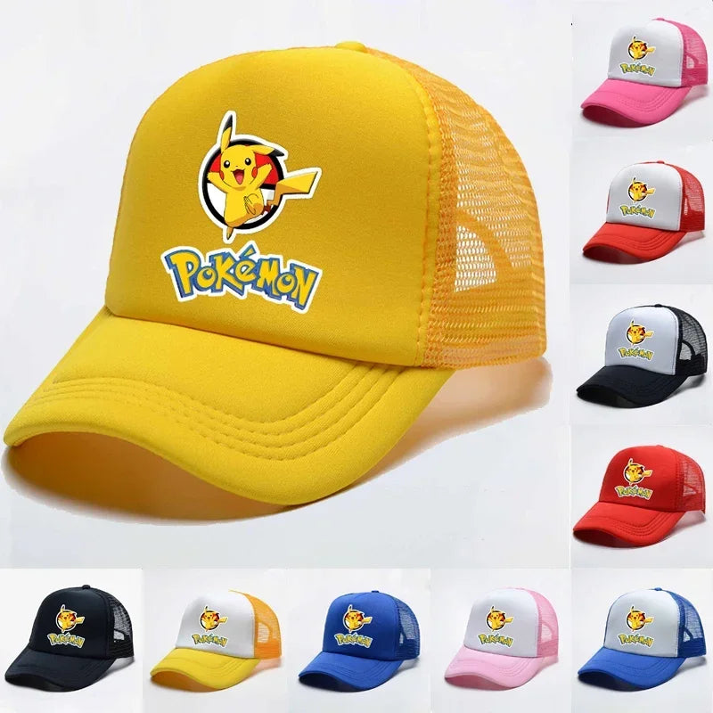 Neue Pokémon Pikachu-Baseballkappe für Kinder – Sommermütze aus Mesh für den Außenbereich, Partygeschenk und Spielzeug