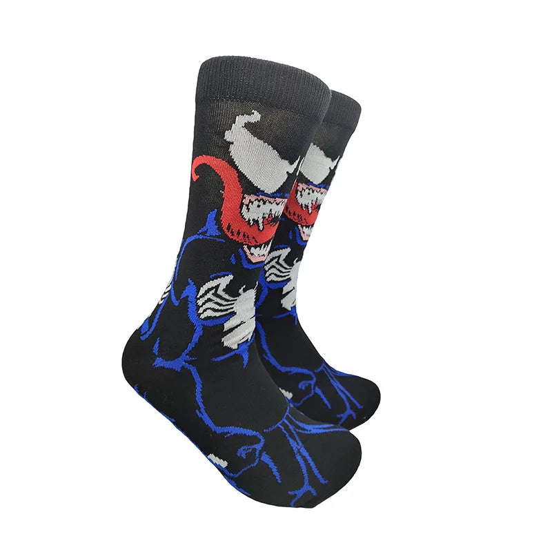 Modische Anime-Socken für Herren – Lustiger Hip-Hop-Stil mit hochwertigen Näh- und Cartoon-Mustern
