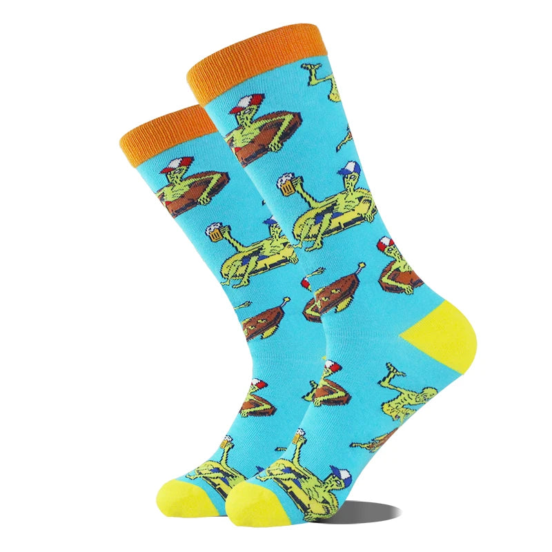 Alien Design Hund Panda Hai Pinguin Frosch Skarpetki Sokken Hip Hop