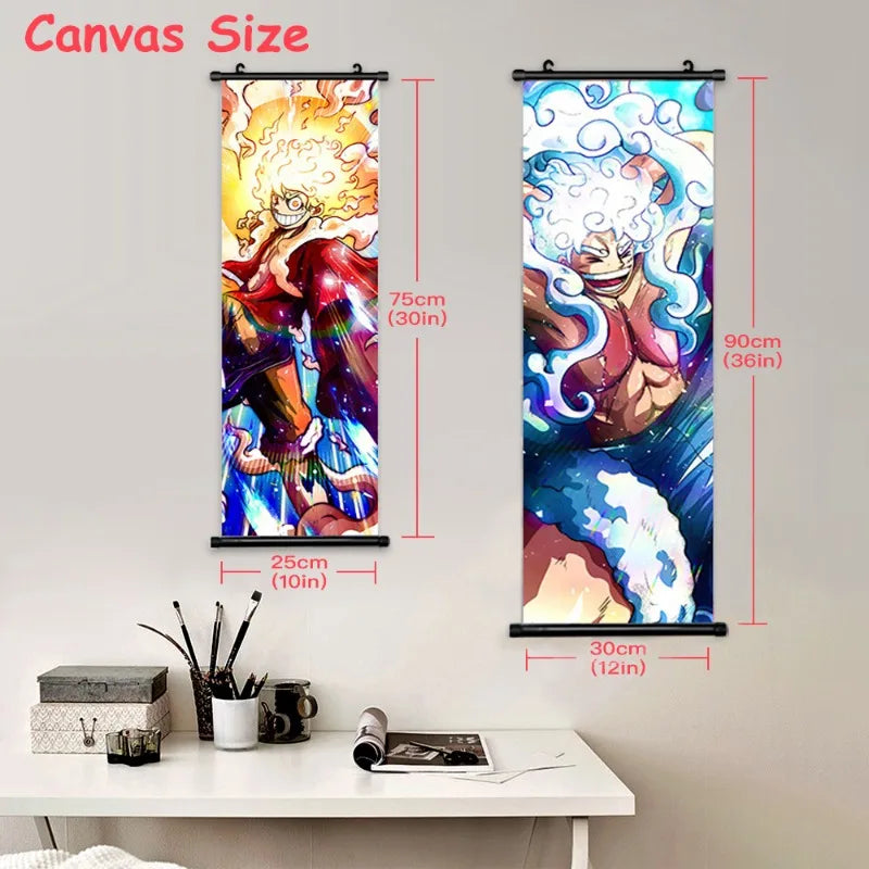 One Piece Anime Wall Art Interior Canvas Prints Zoro Painting Luffy Gear 5 Poster