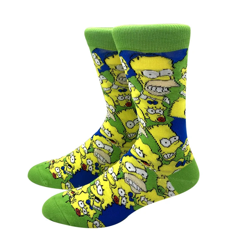 1 Pair The Simpsons Harajuku Socks – Cartoon Middle Tube Cotton for Men & Women