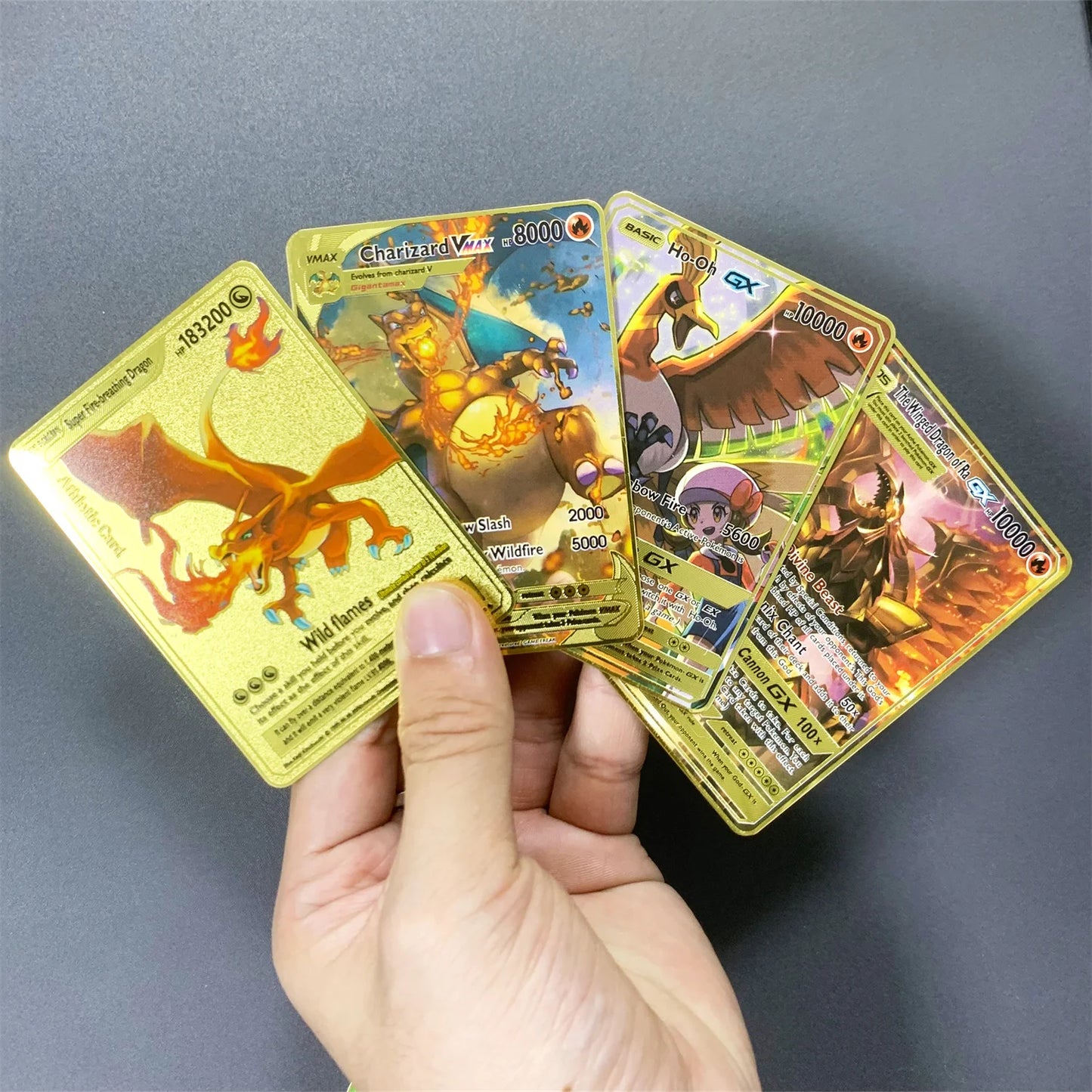 Pokemon Metall Karte 10000 Punkte Arceus Charizard Raichu Super Karte Goldene Englisch Anime Sammlung Karten