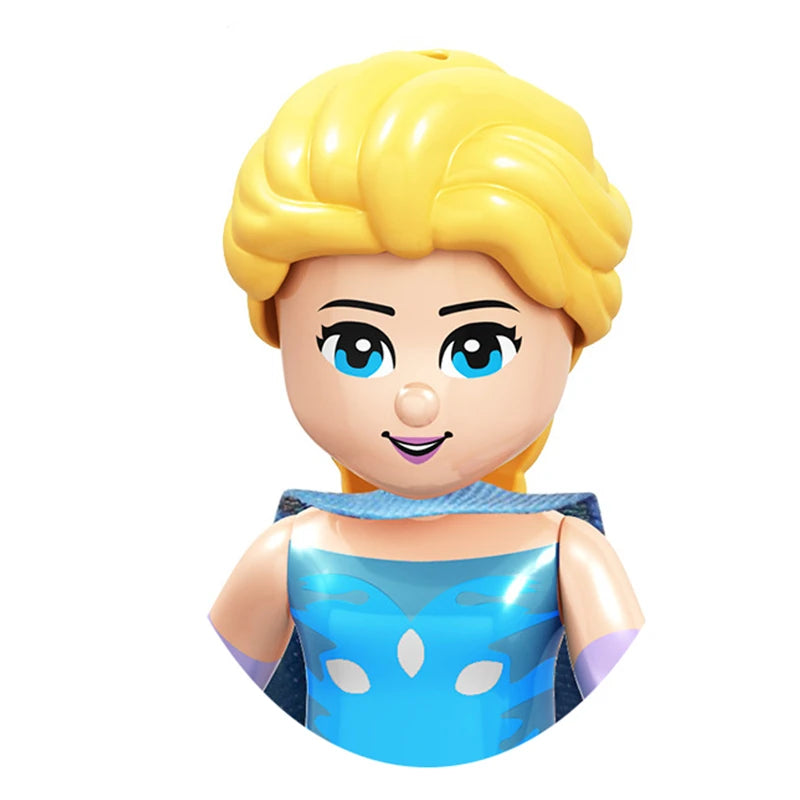 Modèles de mini briques de princesse animée – Belles figurines de filles et blocs de construction sur le thème de la neige pour enfants