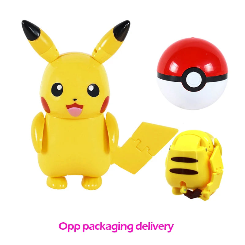 Verwandelnde Pokémon-Pokéball-Figuren – Pikachu, Glurak, Venusaurier, Blastoise, Mewtu, Gyarados, Solgaleo, Lunala und Evoli als Spielzeug
