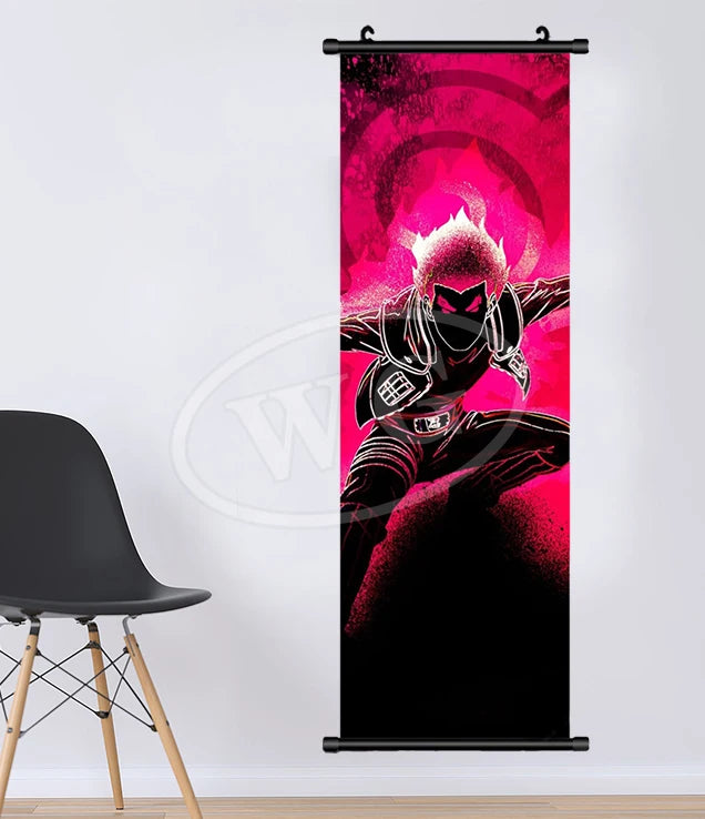 Bandai Anime Canvas Naruto Painting Kakashi Picture Hanging Scrolls Home Decor Wall Artwork