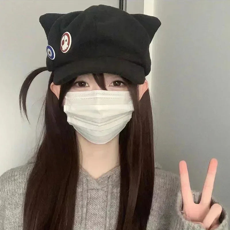Casquette de baseball mignonne d'anime - Chapeau EVA à oreilles de chat Shikinami Asuka