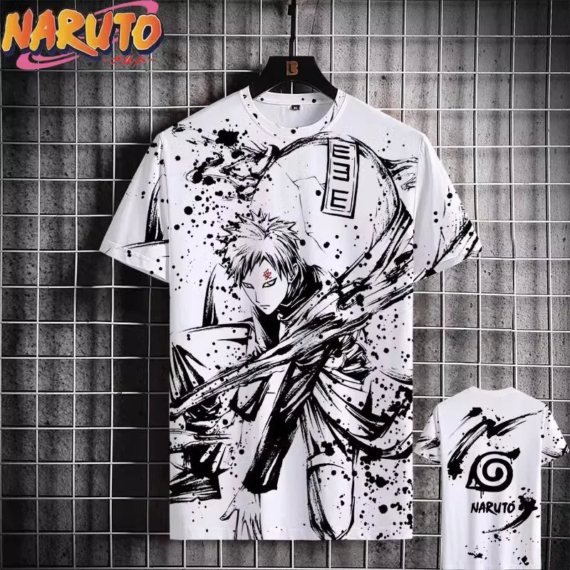MINISO Naruto T-Shirt – Men’s 3D Print Japanese Anime Casual Oversized Streetwear Tee