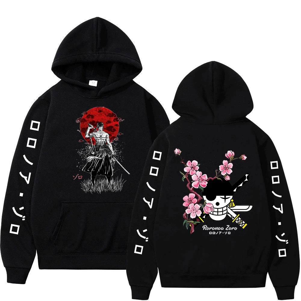 Unisex Japanischer Anime One Piece Hoodie Sweatshirt Lässige Mode Luffy Roronoa Zoro Sanji Harajuku Hoodies für Männer und Frauen