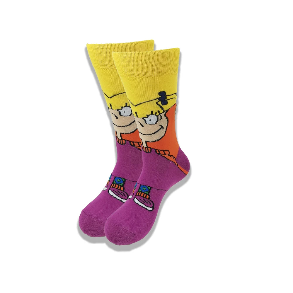 Cartoon-Langsocken – Fröhliche Anime-Crew-Socken mit coolen Street-Fashion-Designs
