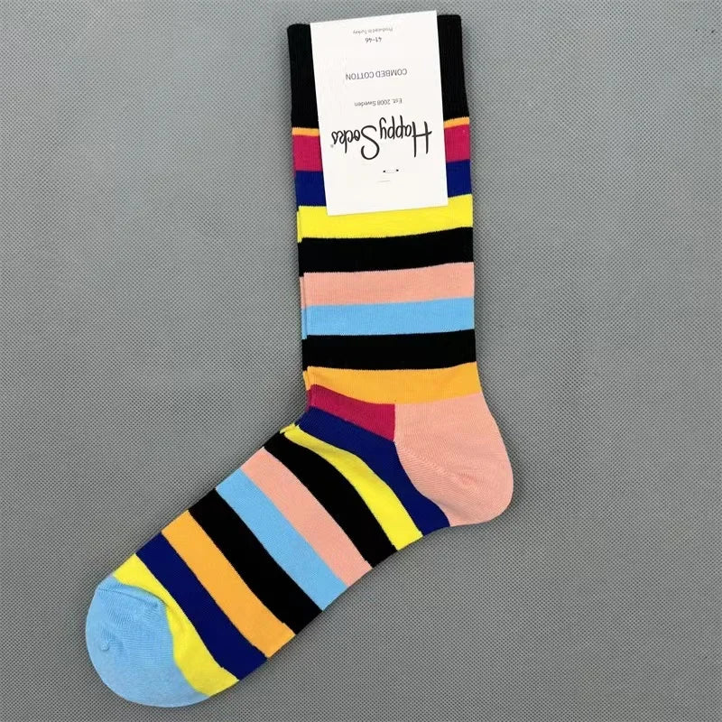Diamond Check Happy Socks für Herren – Geometrische Sportsocken aus Baumwolle (Größe 41–46)