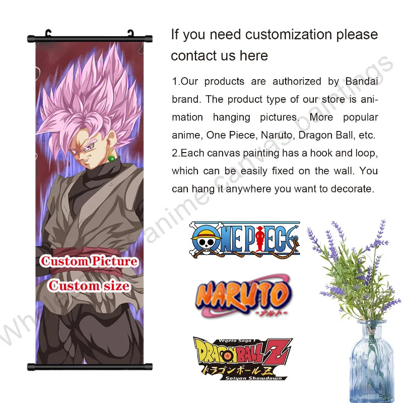 Canvas Hanging Scrolls Poster Home Decor JK Anime Print Dragon Ball Z