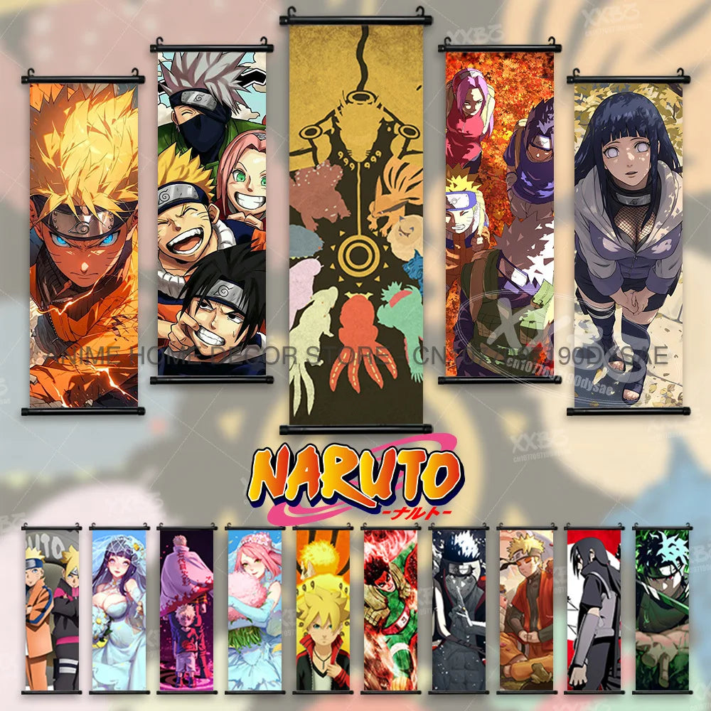 Naruto Posters Scroll Wall Decor Anime Hanging Nara Shikamaru Art Paintings Orochimaru