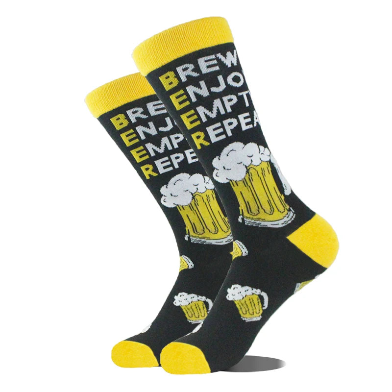 Design Ente Lustige Socken Männer Glücklich Musik Bier Zahn Panda Pinguin