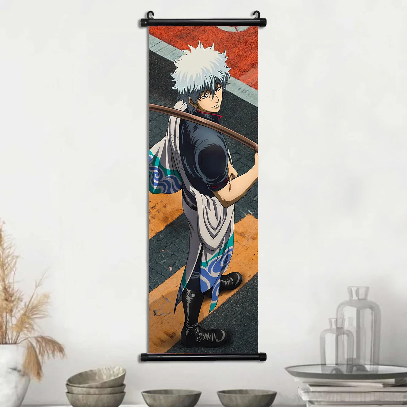 Gintama Gintoki Hanging Scroll Canvas Wall Painting Home Decor Anime Poster Wall Art