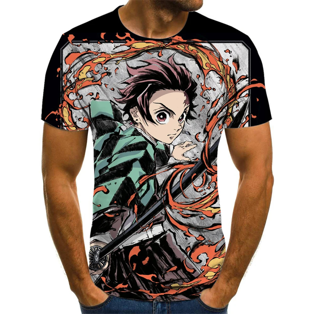 Demon Slayer 3D Print T-Shirt – Unisex Summer Fashion Casual Harajuku Streetwear