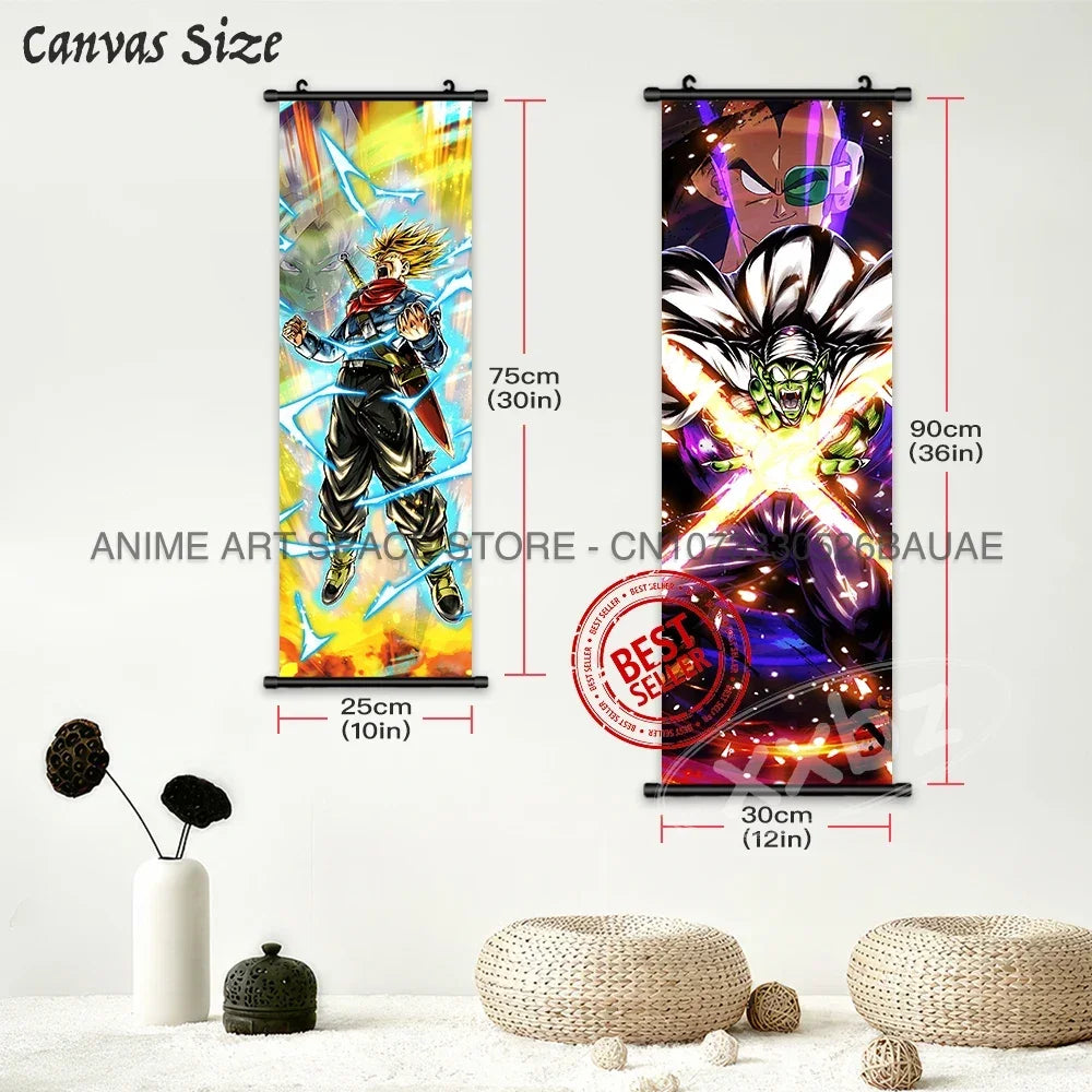 Dragon Ball Z Hanging Paintings Room Decorative Poster Anime Saiyan Scrolls Picture Wall Art
