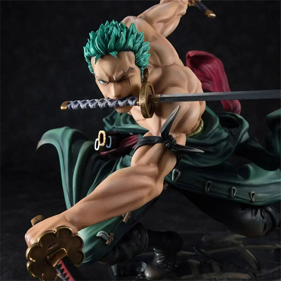 10 cm große One Piece Roronoa Zoro GK-Figur – Sammlerstück im Drei-Schwert-Stil