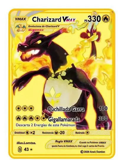 Pokemon Englische Metallkarte Anime-Sammelkarte Kinderspielzeug