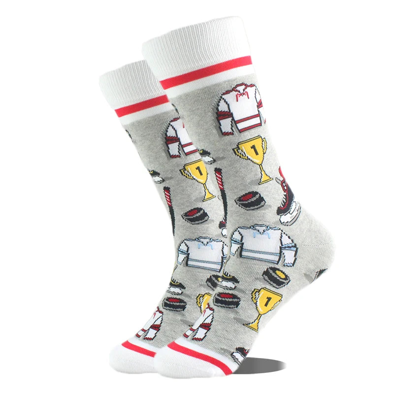 Fröhliche, lustige Unisex-Socken – Medizinische Zähne und Schafmuster, Hip-Hop-Skateboard-Stil
