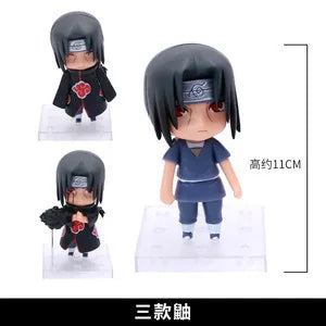 11 cm großes Naruto-Actionfiguren-Set – Uchiha Itachi und Kakashi Akatsuki, Sammler-Dekorationsspielzeug