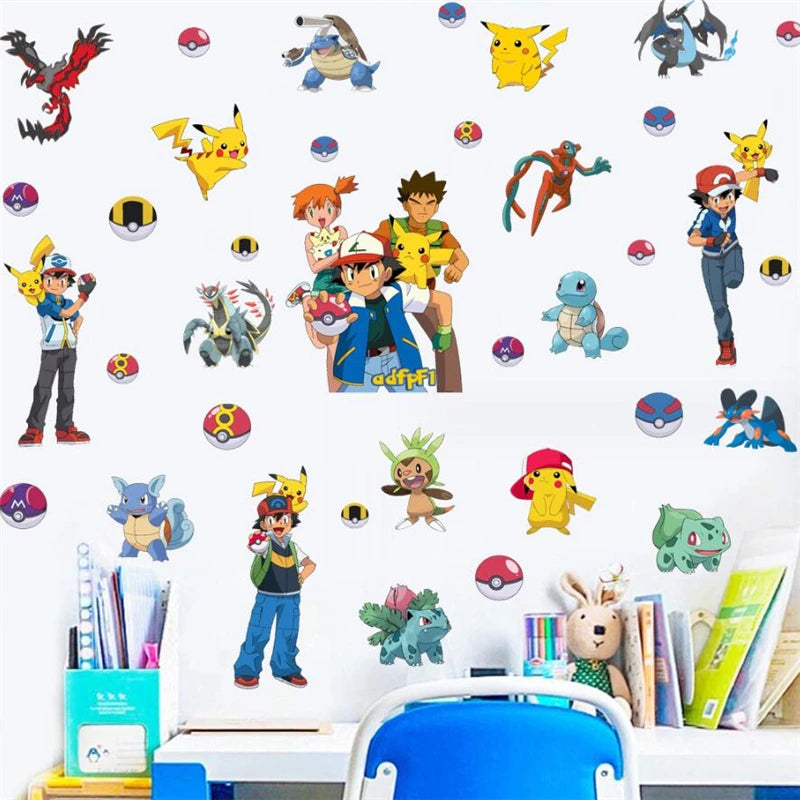 Cartoon Pikachu 3D Wandaufkleber für Kinder Wanddekoration
